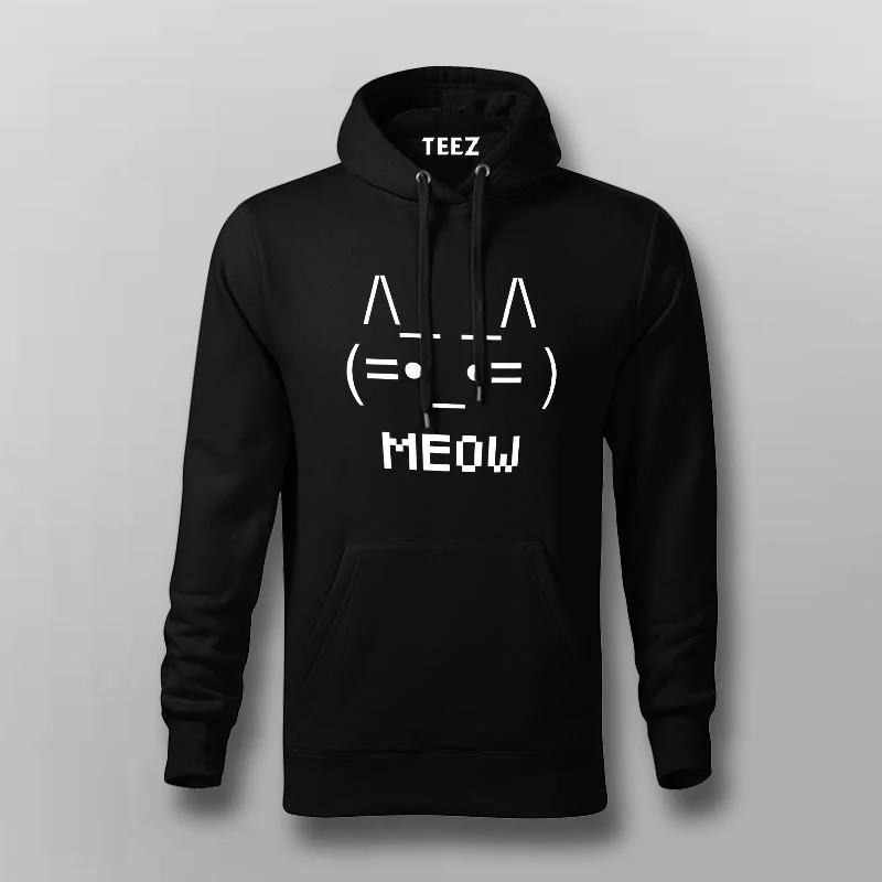 Meow Cat Smiley Emoticon Hoodies For Men