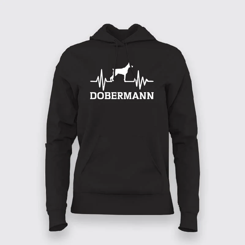 Doberman Heartbeat Hoodies For Women