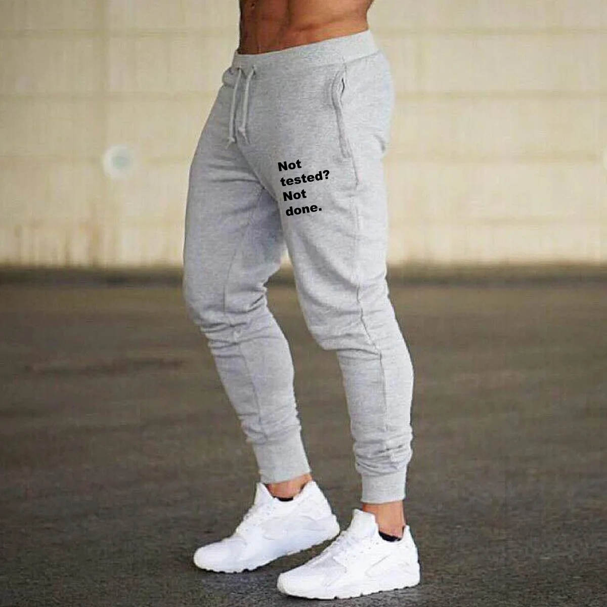 Not Tested Not Done Cotton Printed Joggers For Men