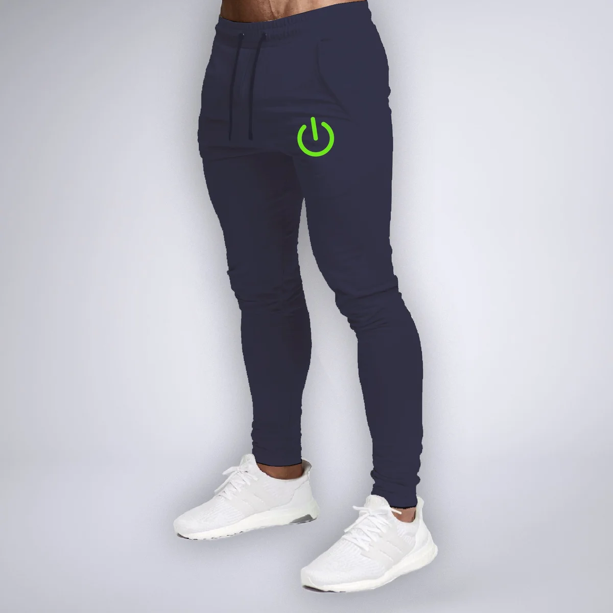 Power Button Jogger Track Pants With Zip for Men
