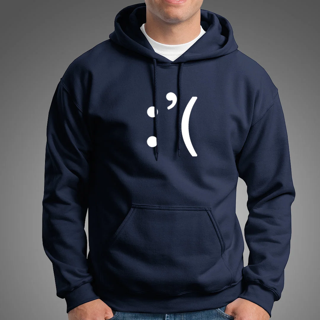 Sad Smiley Emoticon Hoodies For Men