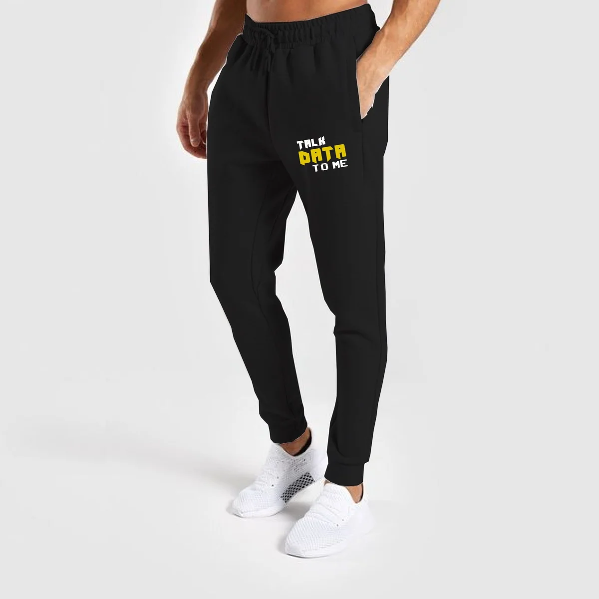 Talk Data To Me Funny Geek IT Sarcastic Printed Joggers For Men