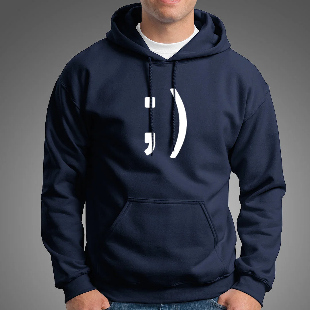 Wink Smiley Emoticon Hoodies For Men