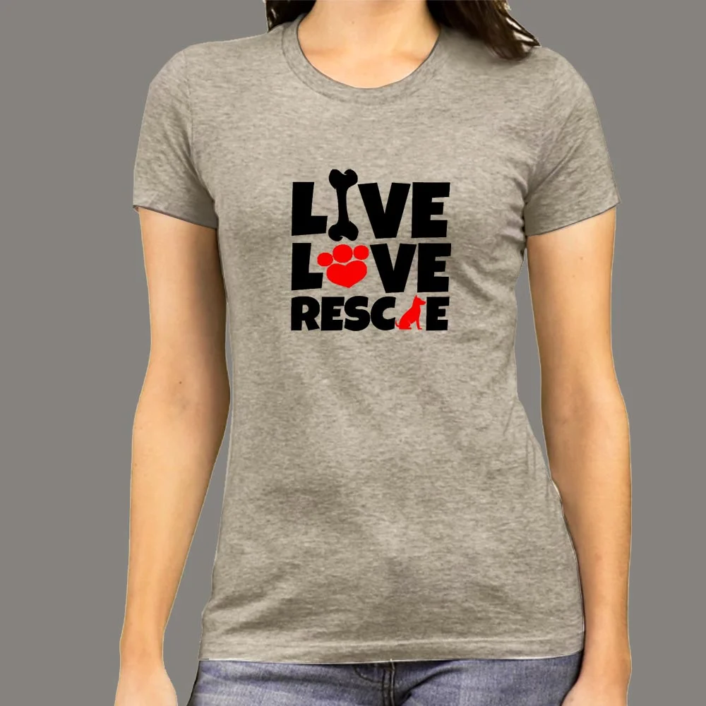 Live Love Rescue T-Shirt For Women