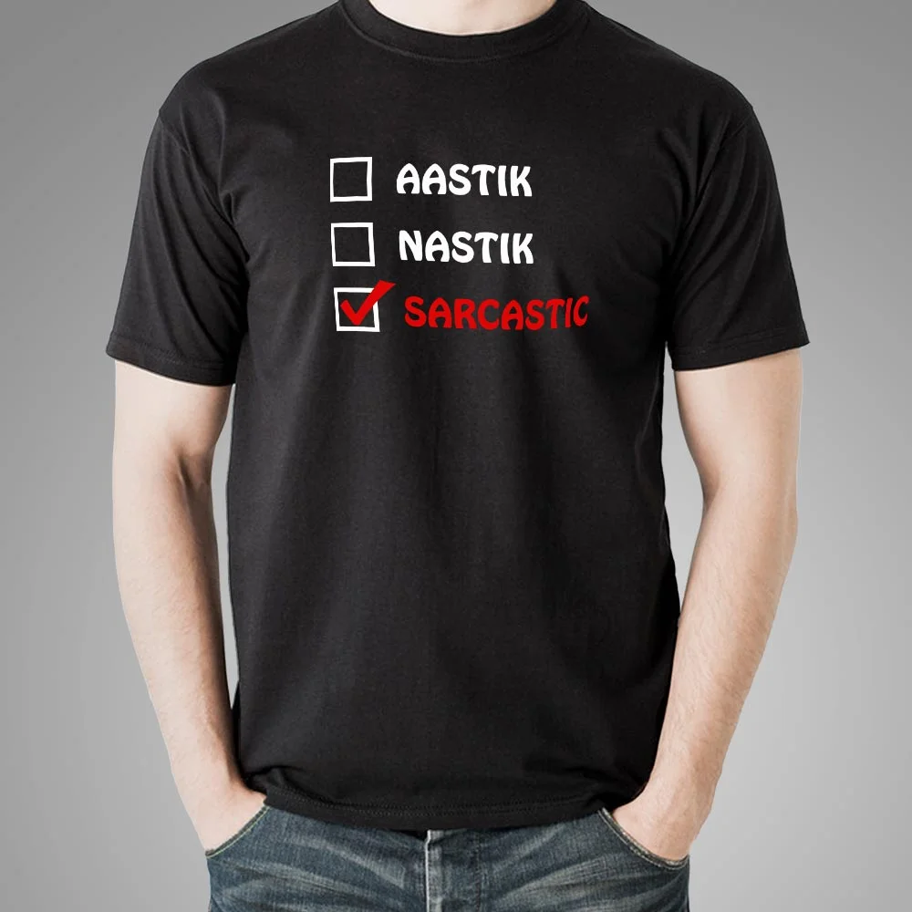 Aastik Nastik Sarcastic Funny T-Shirt For Men