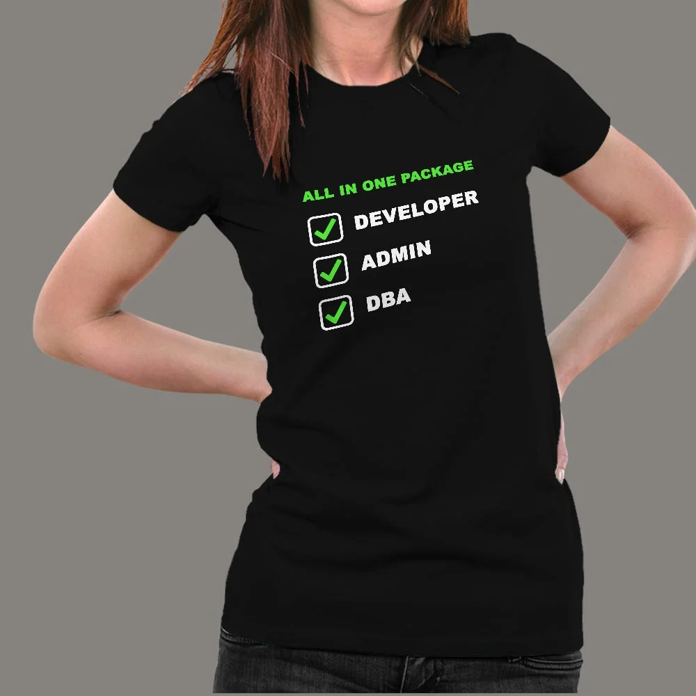 Developer – Admin – Dba All In One Package T-Shirt For Women