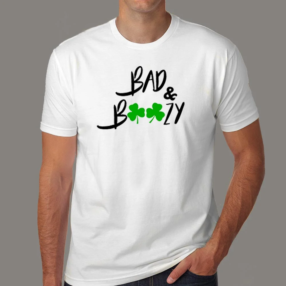 Bad And Boozy Men's Funny Drinking T-Shirt