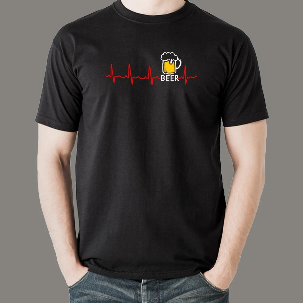 Beer Heartbeat T-Shirt For Men