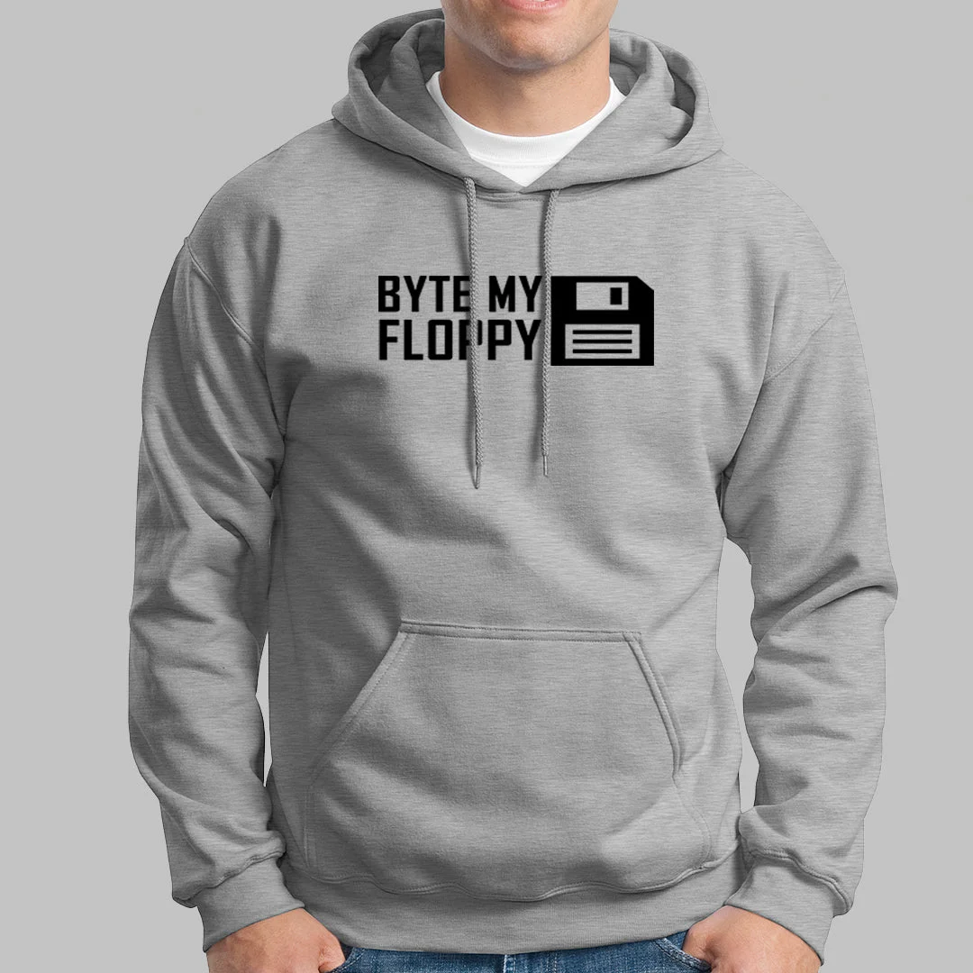 Byte My Floppy Funny Programmer Hoodies For Men