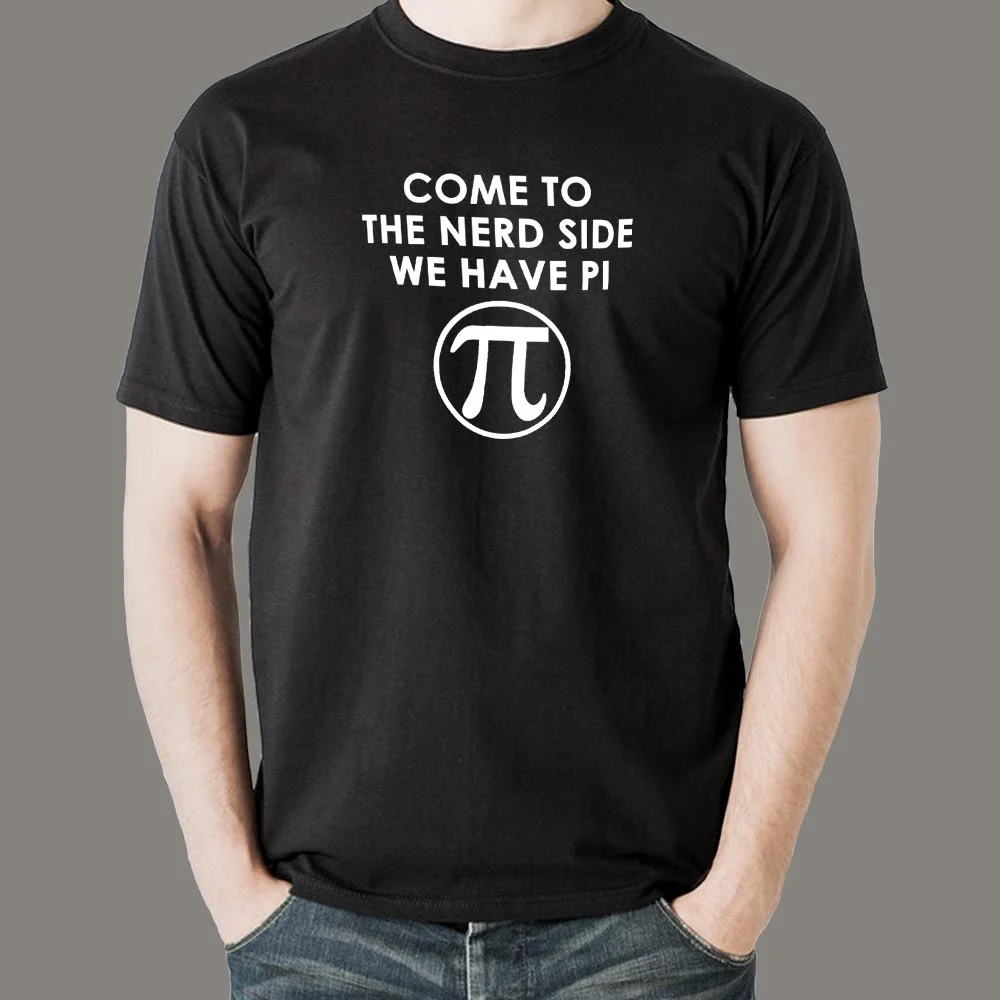 Nerd Side With Pi' - Fun Math and Pie Men's T-Shirt
