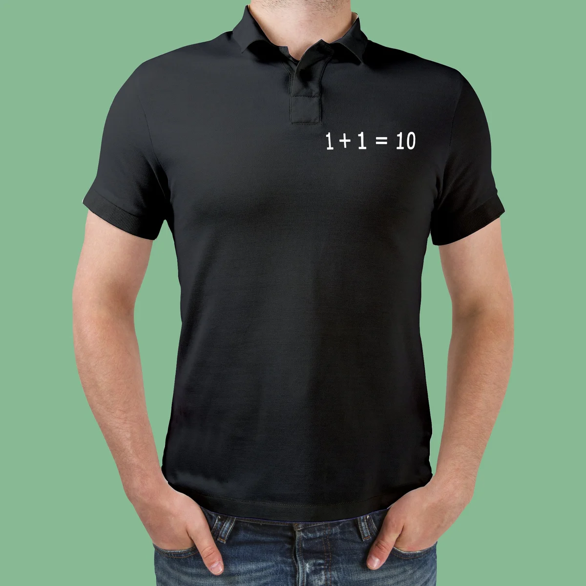 Computer Math 1+1=10 Polo Shirt For Men