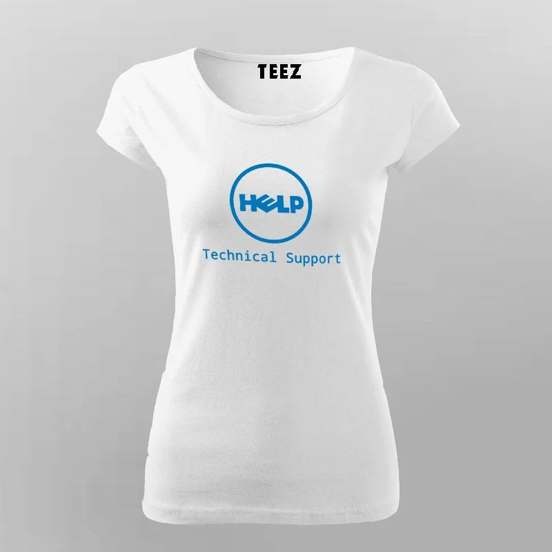 Funny Dell Parody Logo Computer Tech Support T-Shirt For Women