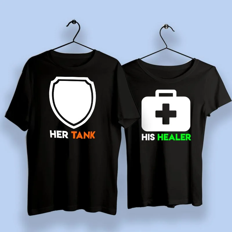 Her Tank His Healer Couple T-Shirts
