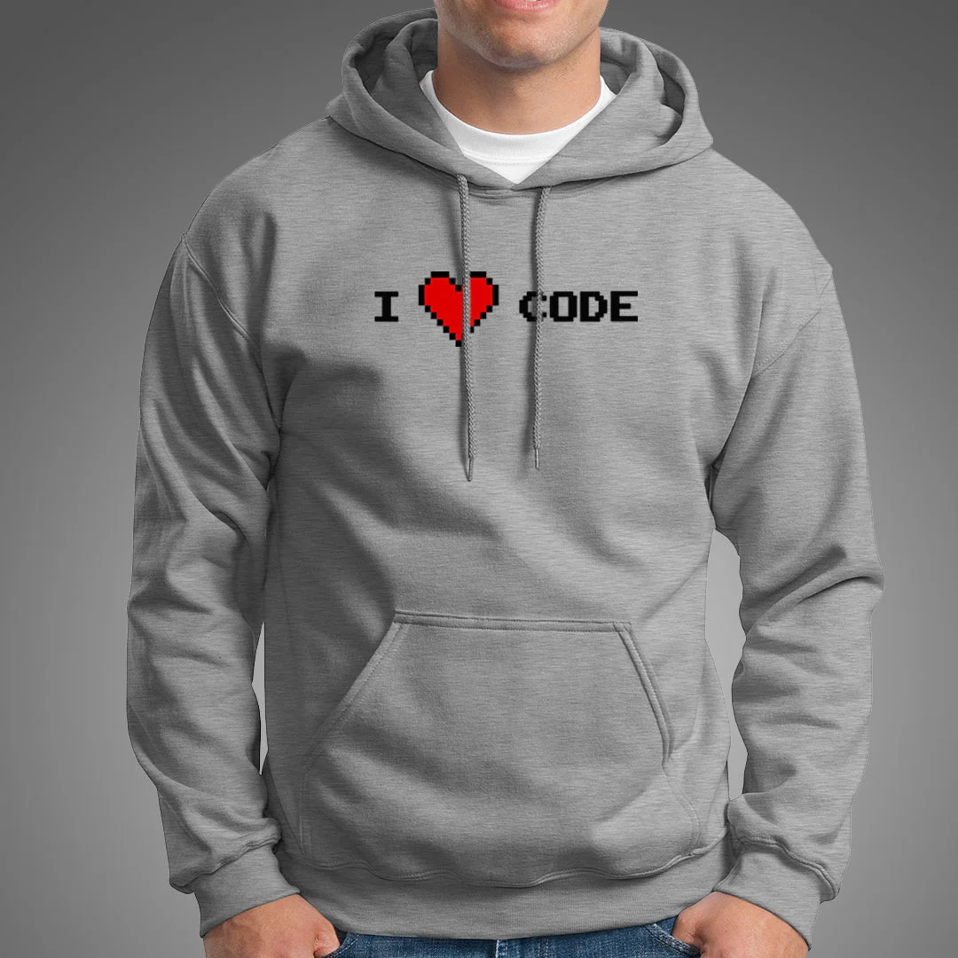 I Love Code Hoodies For Men