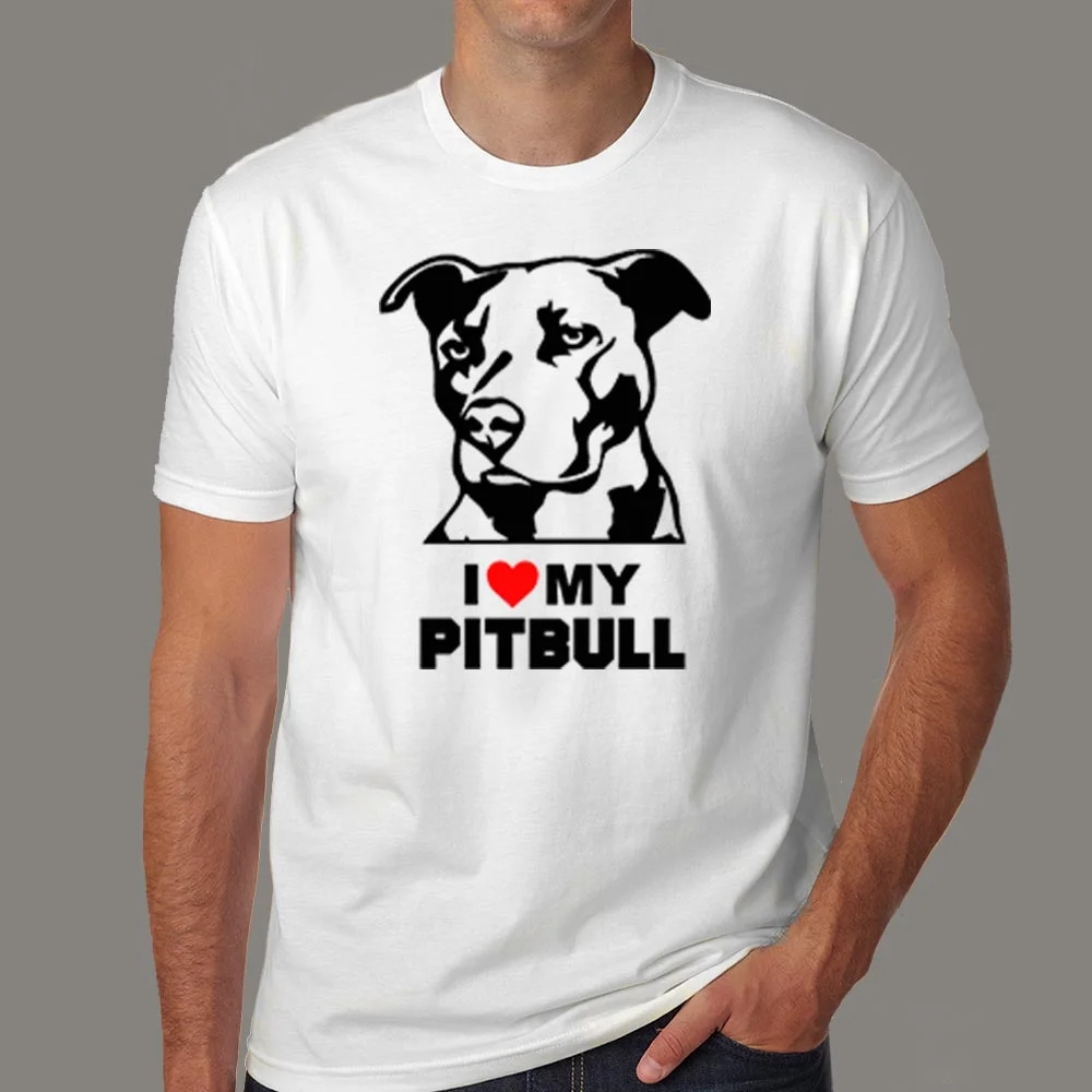 I Love Pitbull T-Shirt For Men