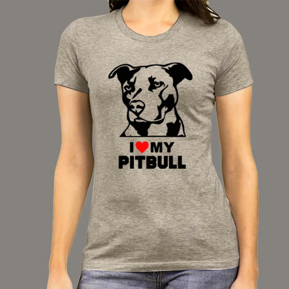 I Love Pitbull T-Shirt For Women