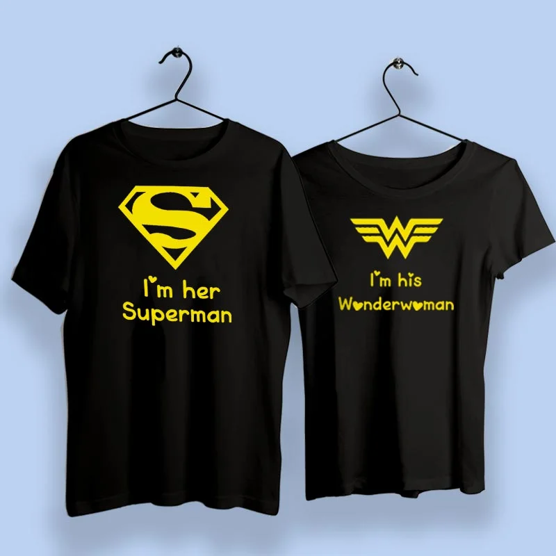 I Am Her Superman I Am His Wonder Woman Couple T-Shirts