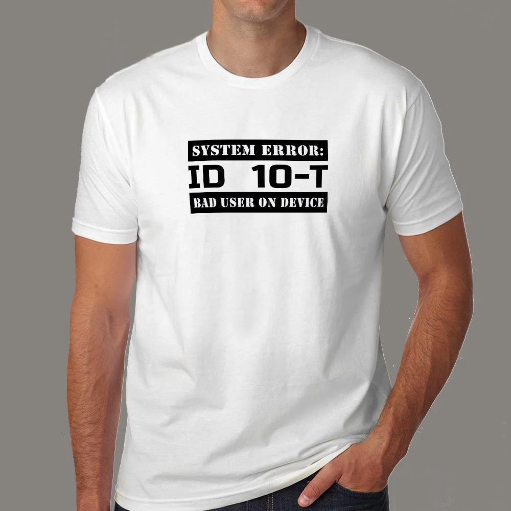 Funny ID10T Error Tee – For Tech Troubleshooters