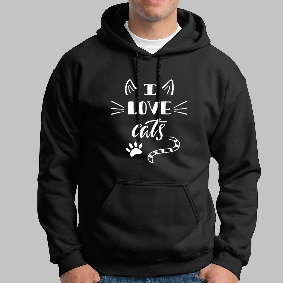 I Love Cats Hoodies For Men