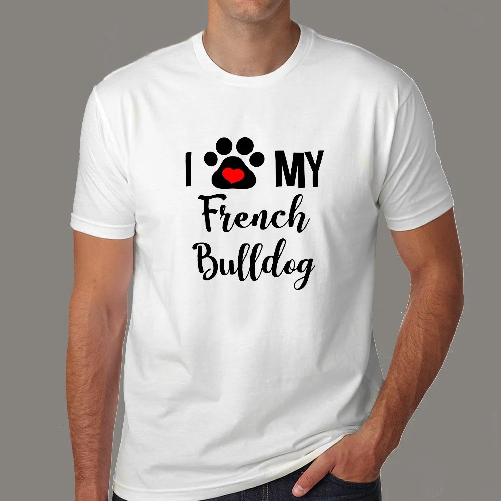 I Love My French Bulldog T-Shirt For Men