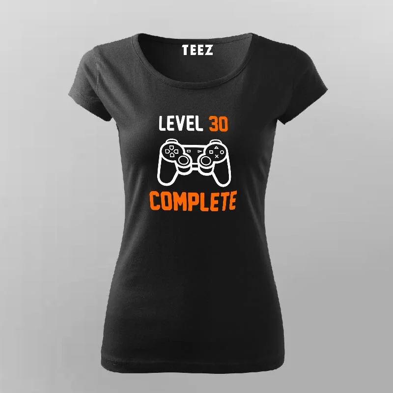Level 30 Complete Video Gamer T-Shirt For Women