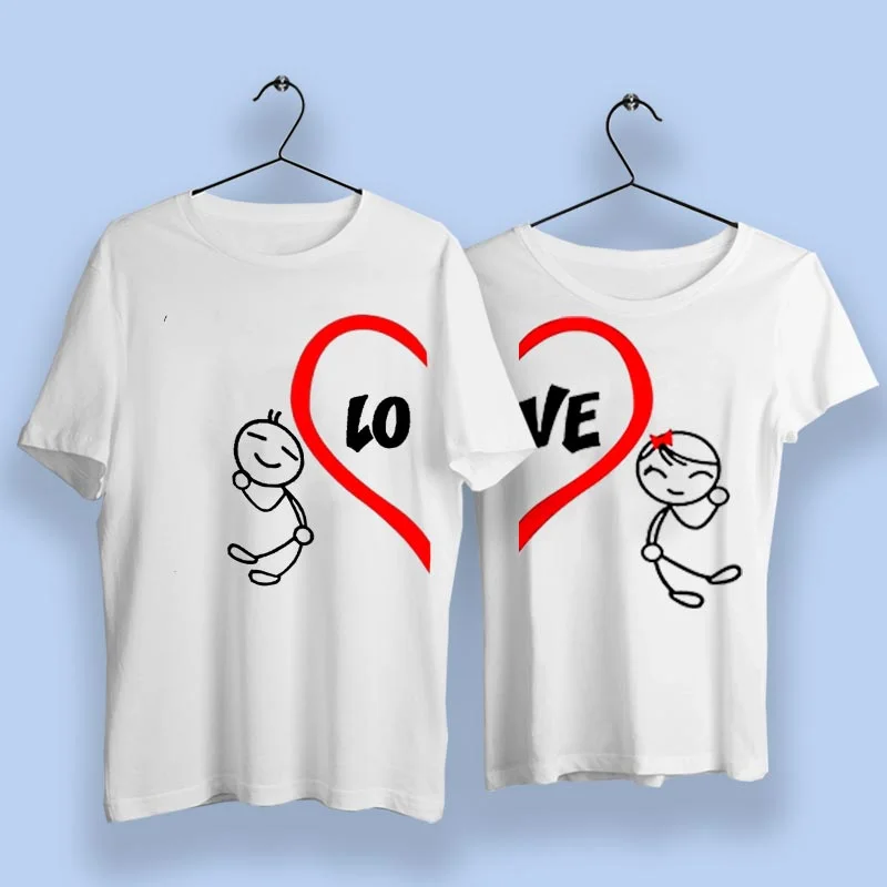 Love Heart Cute Couple T-Shirts
