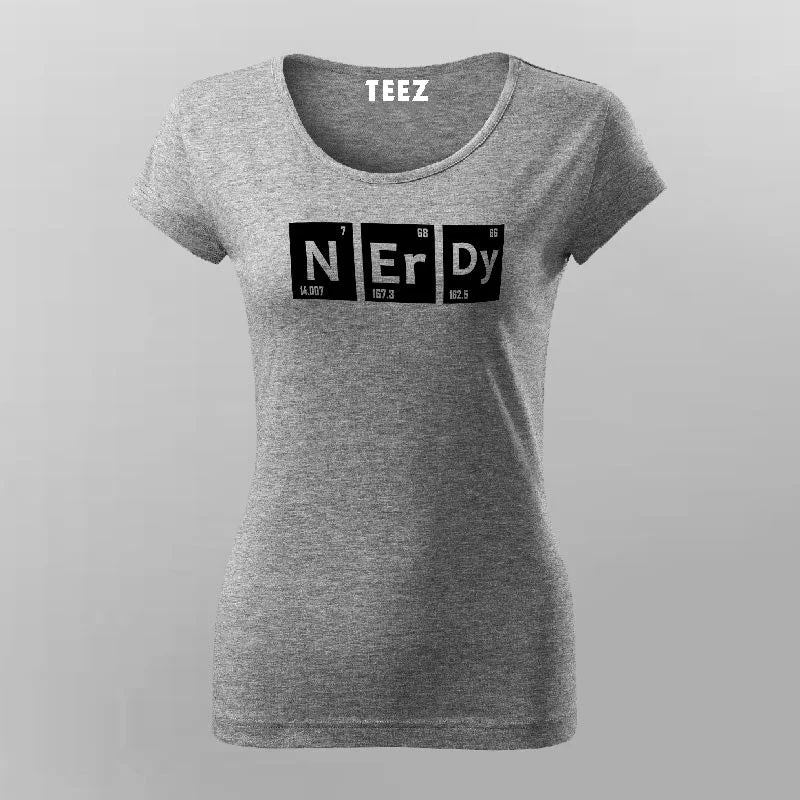 Nerdy Periodic Table Of Elements T-Shirt For Women