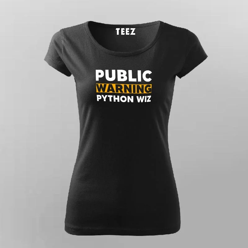 Public Warning Python Wizard T-Shirt For Women