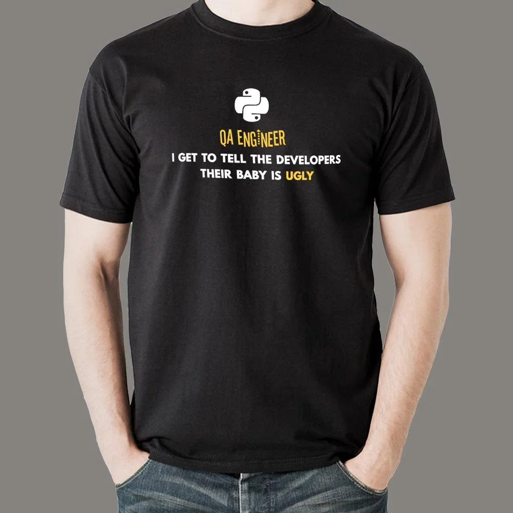 Python QA Engineer Tee: Debug with Style