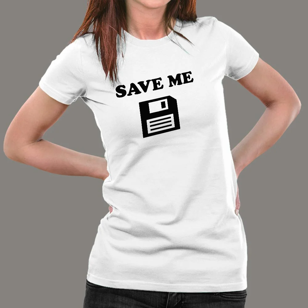 Save Me Floppy Disk Women's Retro Tech Tee