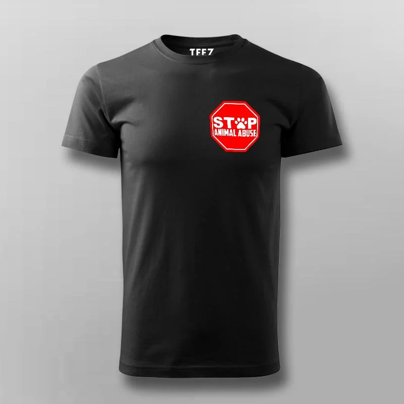 Stop Animal Abuse T-Shirt For Men