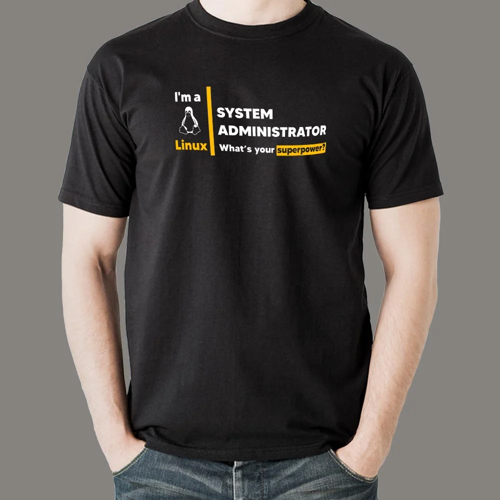 Linux SysAdmin Superpower T-Shirt - Show Your Admin Might