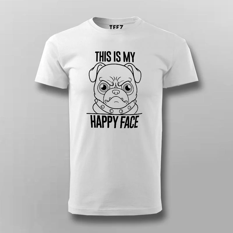 This Is My Happy Face Pug Dog T-Shirt For Men