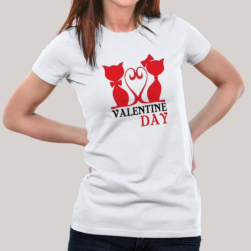 Valentines Day Funny Cat T-Shirt For Women