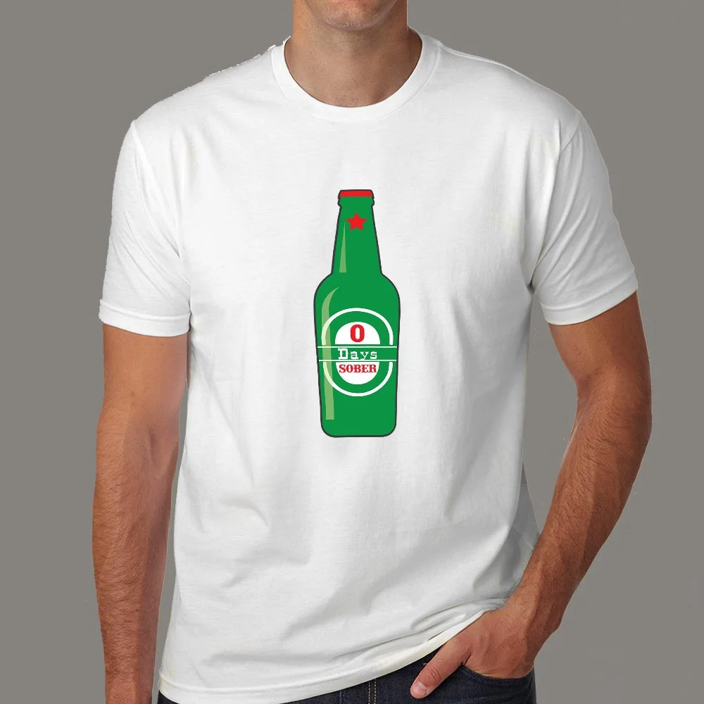 0 Days Sober Funny T-Shirts For Men