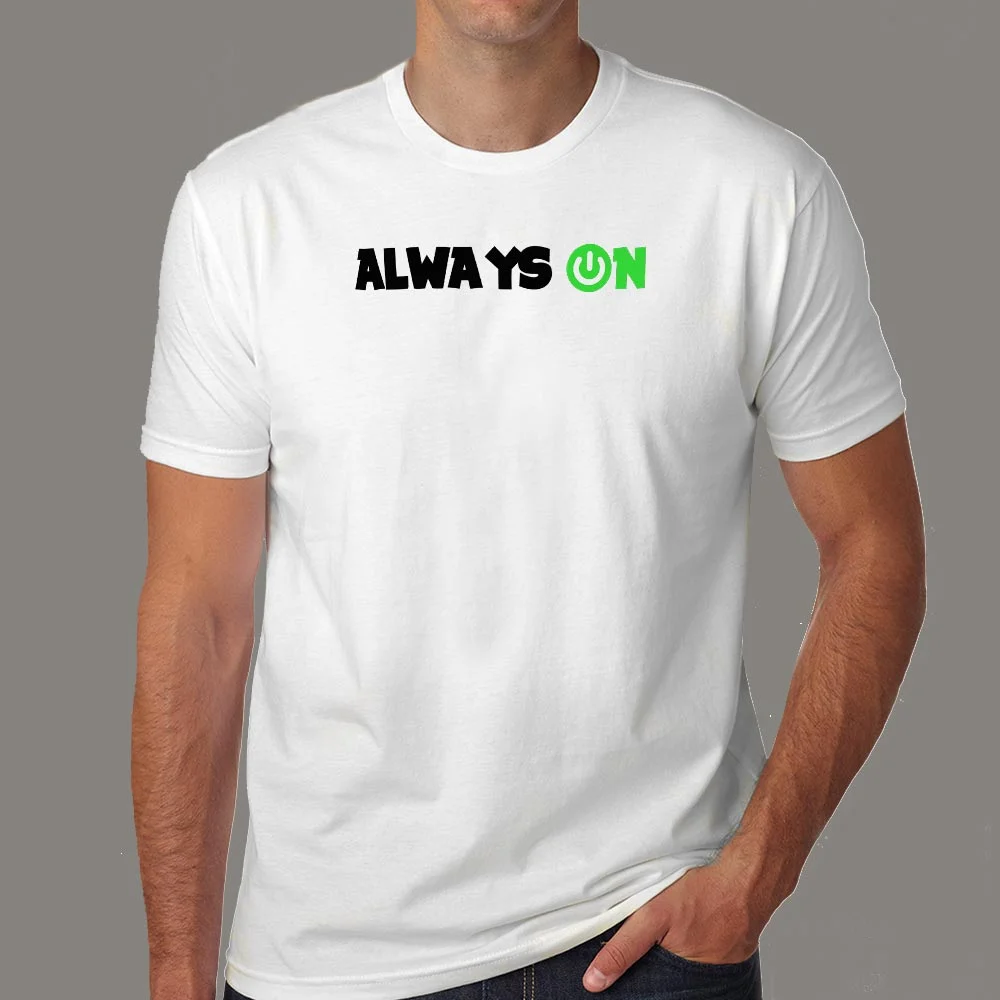 Always On Tech Men's T-Shirt - For Devs That Never Log Off