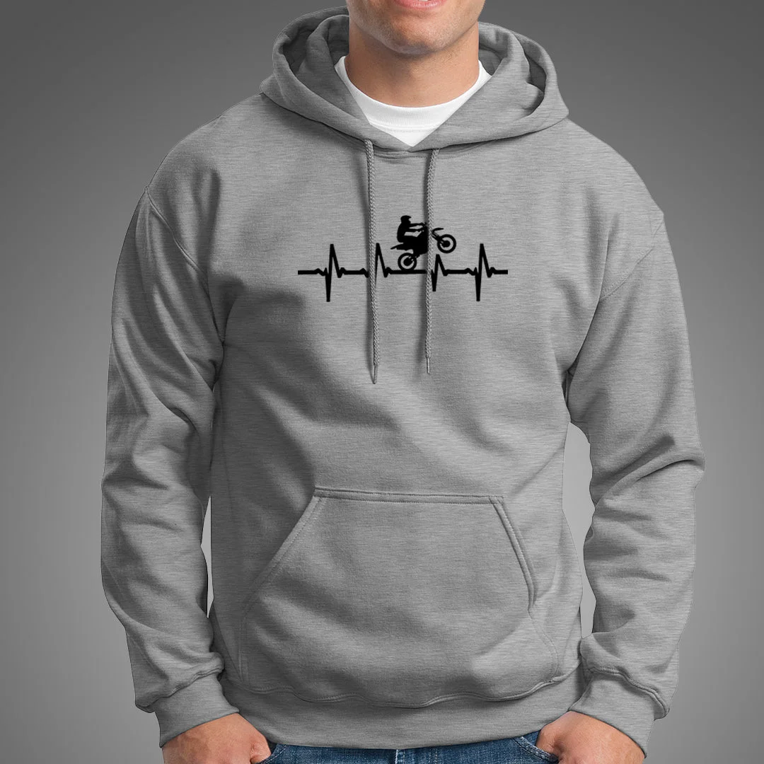Motorcycle Heartbeat Hoodies For Men