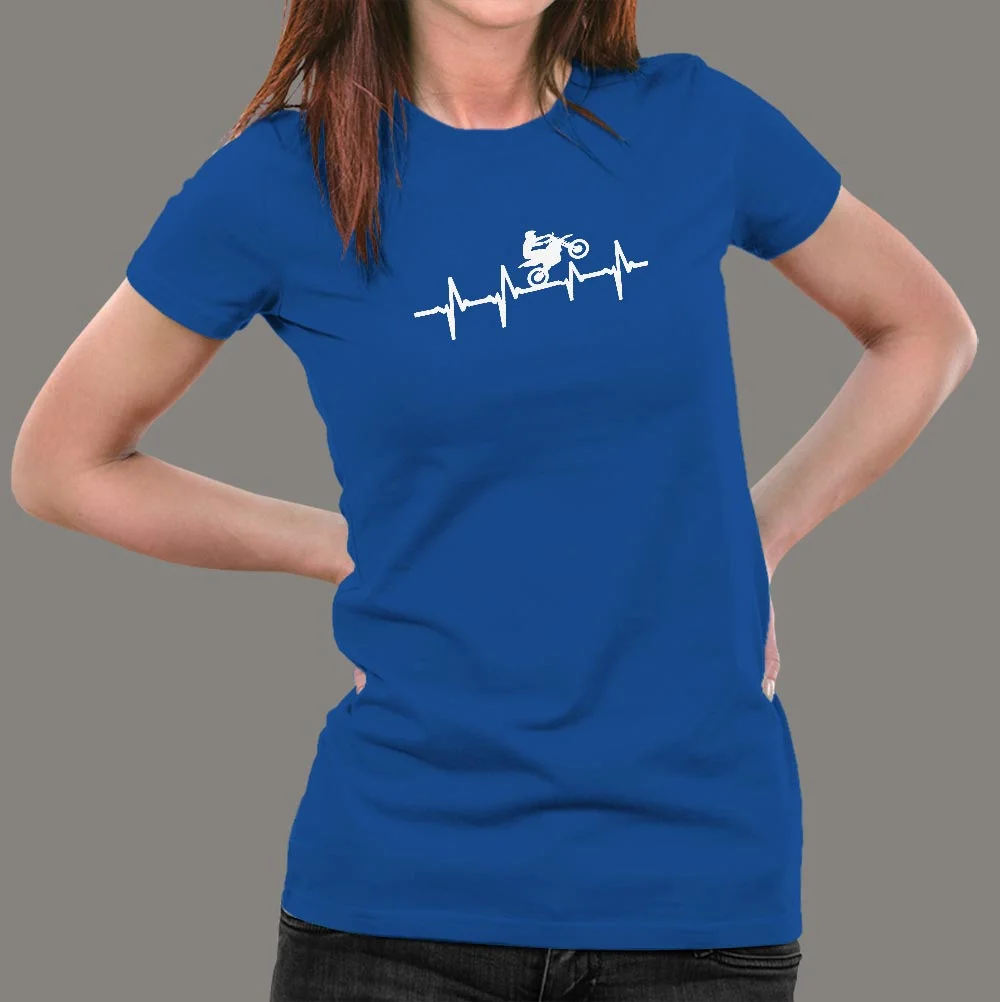 Motorcycle Heartbeat T-Shirt For Women