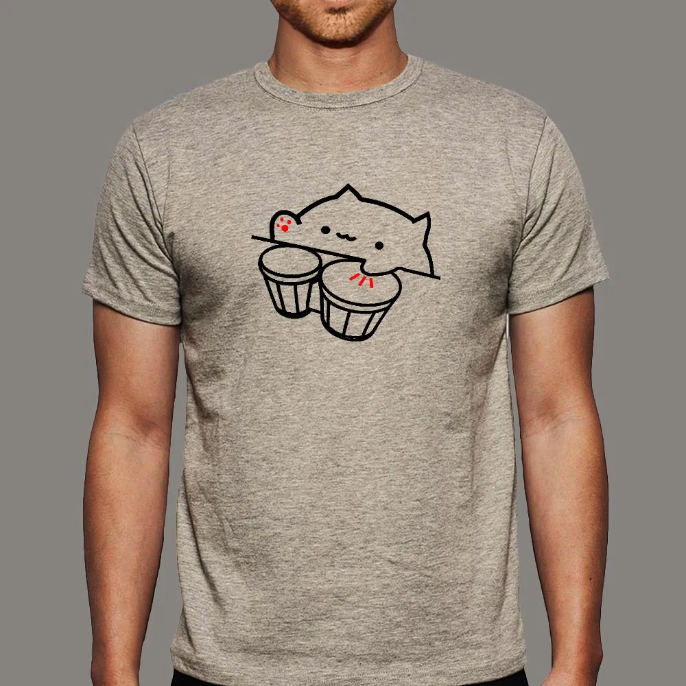 Bongo Cat Meme Funny Music Men's T-shirt
