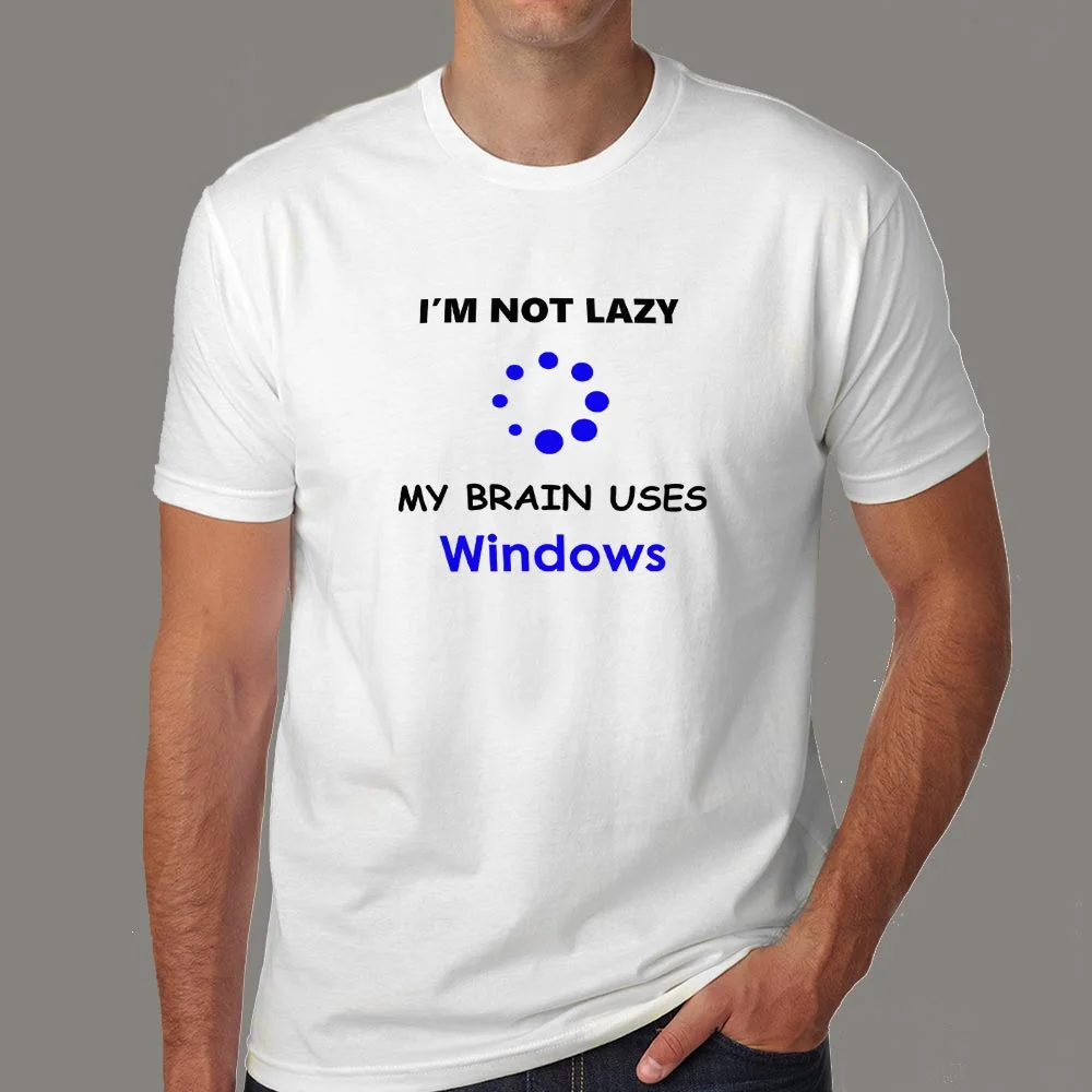 I'm Not Lazy Windows Programming Nerds Programmer T-Shirt For Men