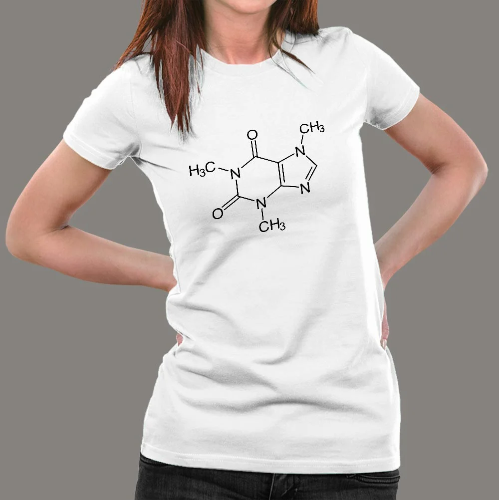 Caffeine Molecule T-Shirt For Women