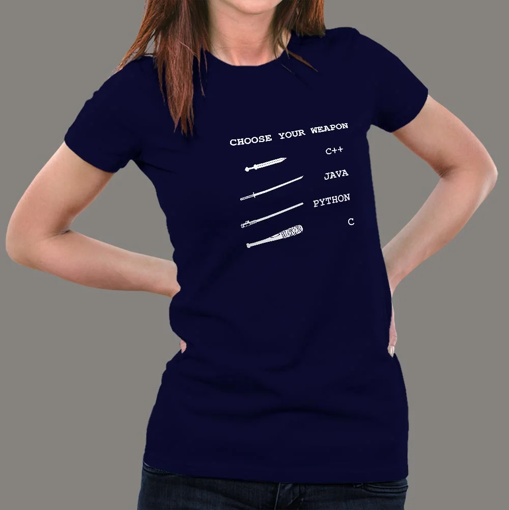 Java Vs C++ Vs Python Vs C Programming Language Comparison T-Shirt For Women