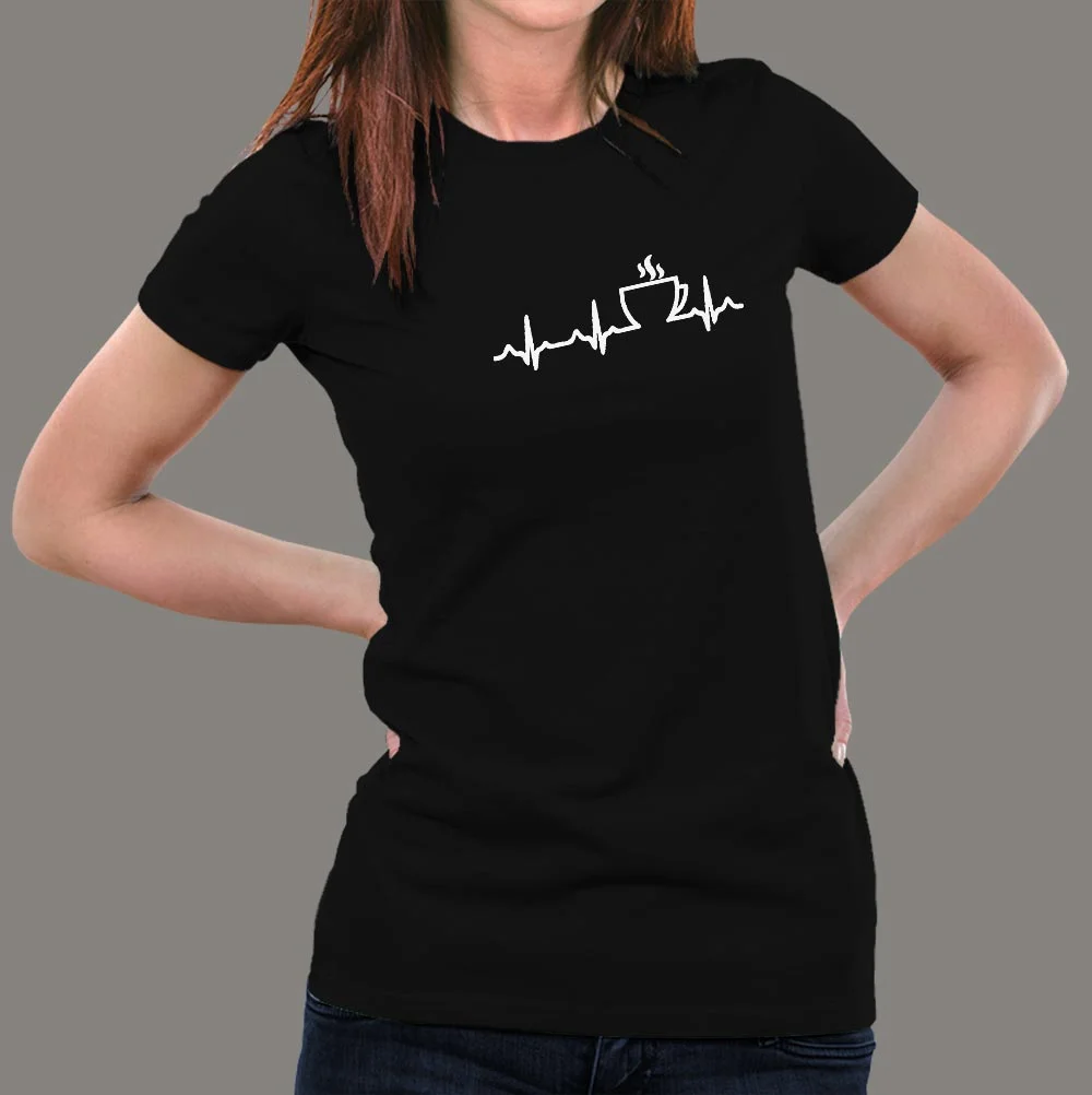 Coffee Heartbeat T-Shirt For Women