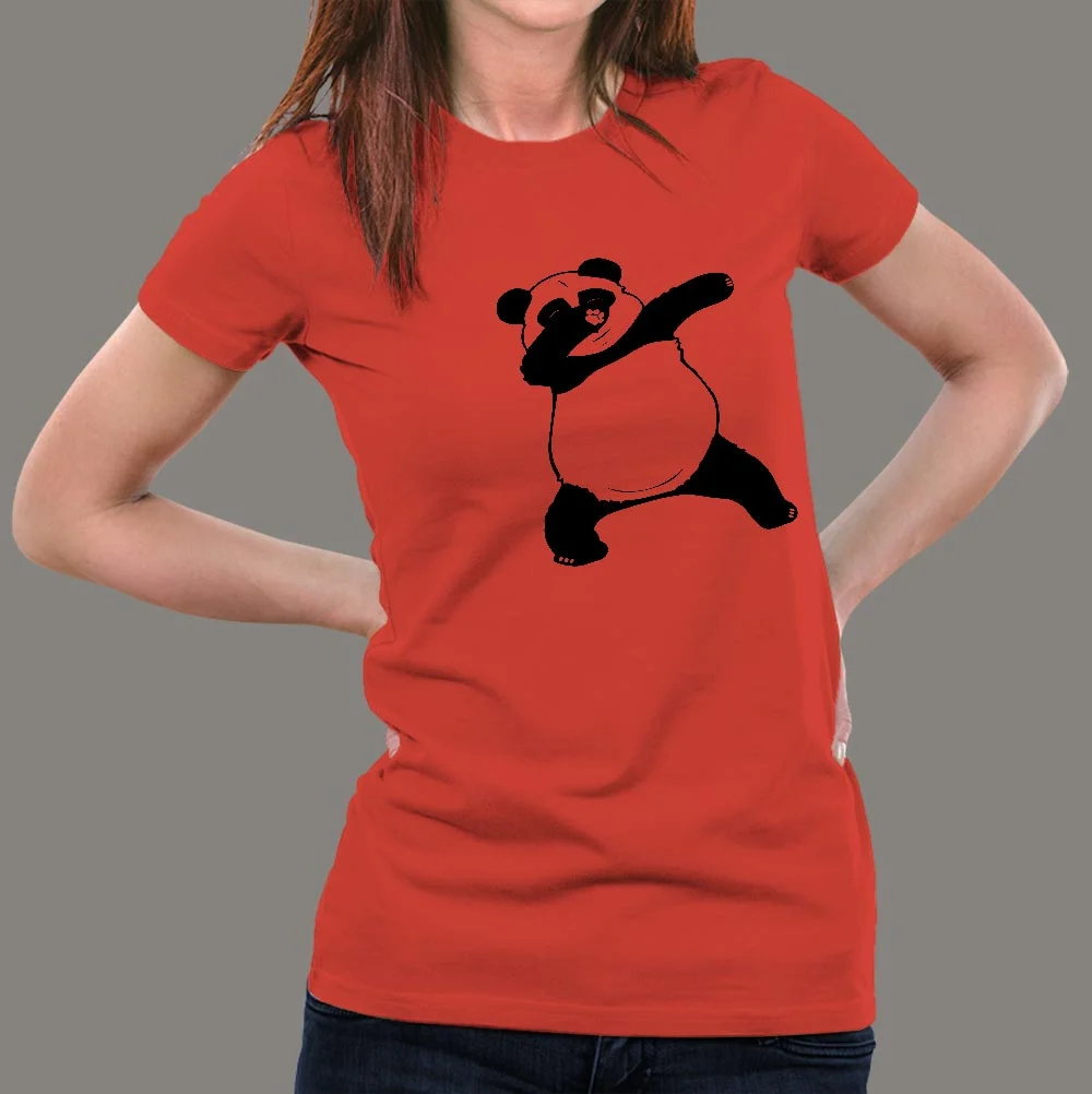 Fat Panda Dabbing Dance T-Shirt For Women