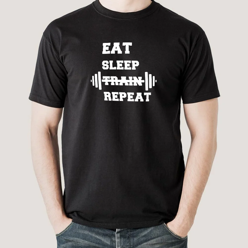 Eat Sleep Train Repeat Gym - Motivational Men's T-shirt hover