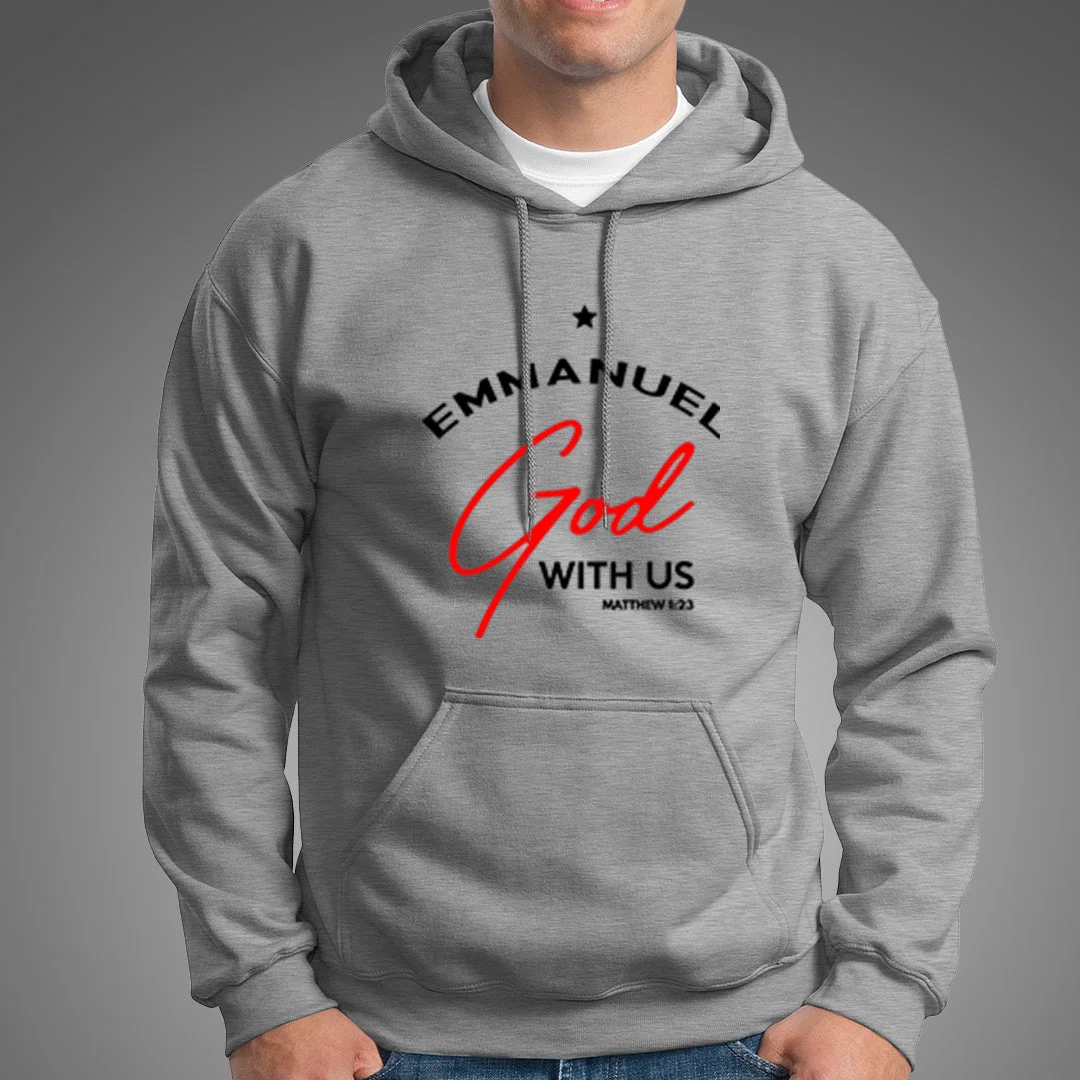 Emmanuel God With Us Christmas Noel Matthew 1:23 Hoodies For Men