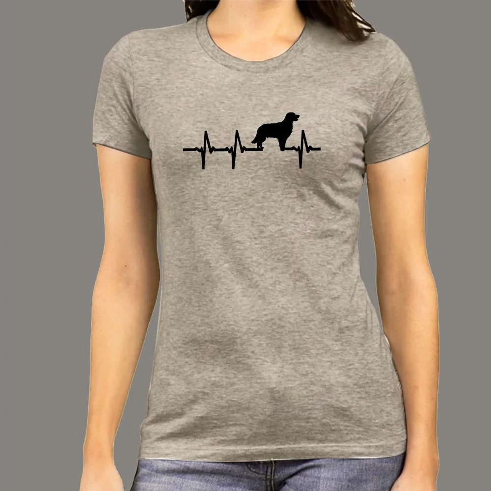 Golden Retriever Heartbeat T-Shirt For Women