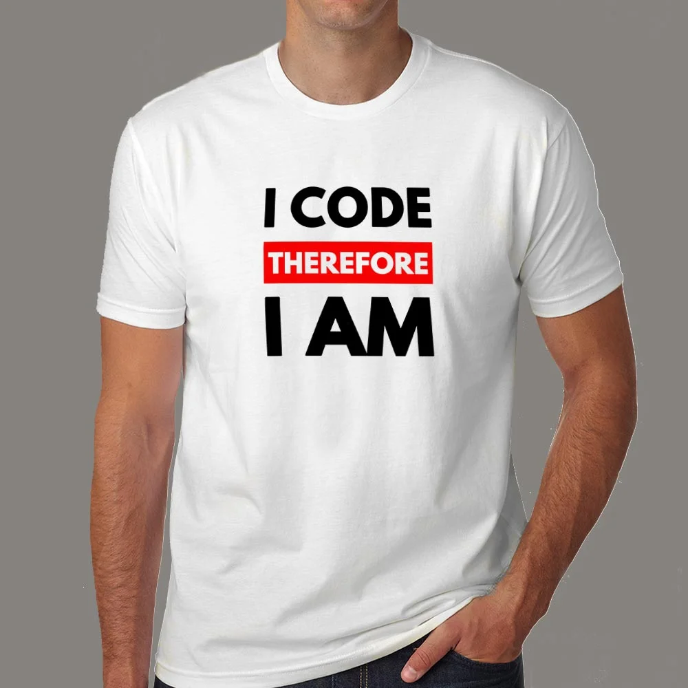 I Code Therefore I Am Men's T-Shirt - Existential Coder