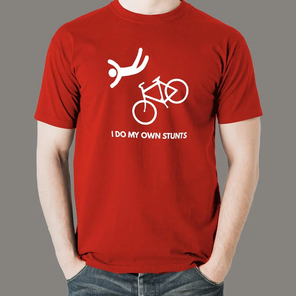 I Do My Own Stunts Funny Bicycle T-shirt For Men