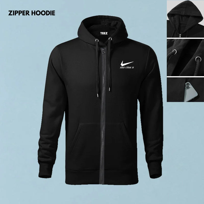 Just Code It Cotton & Zip Hoodies - For Programmers